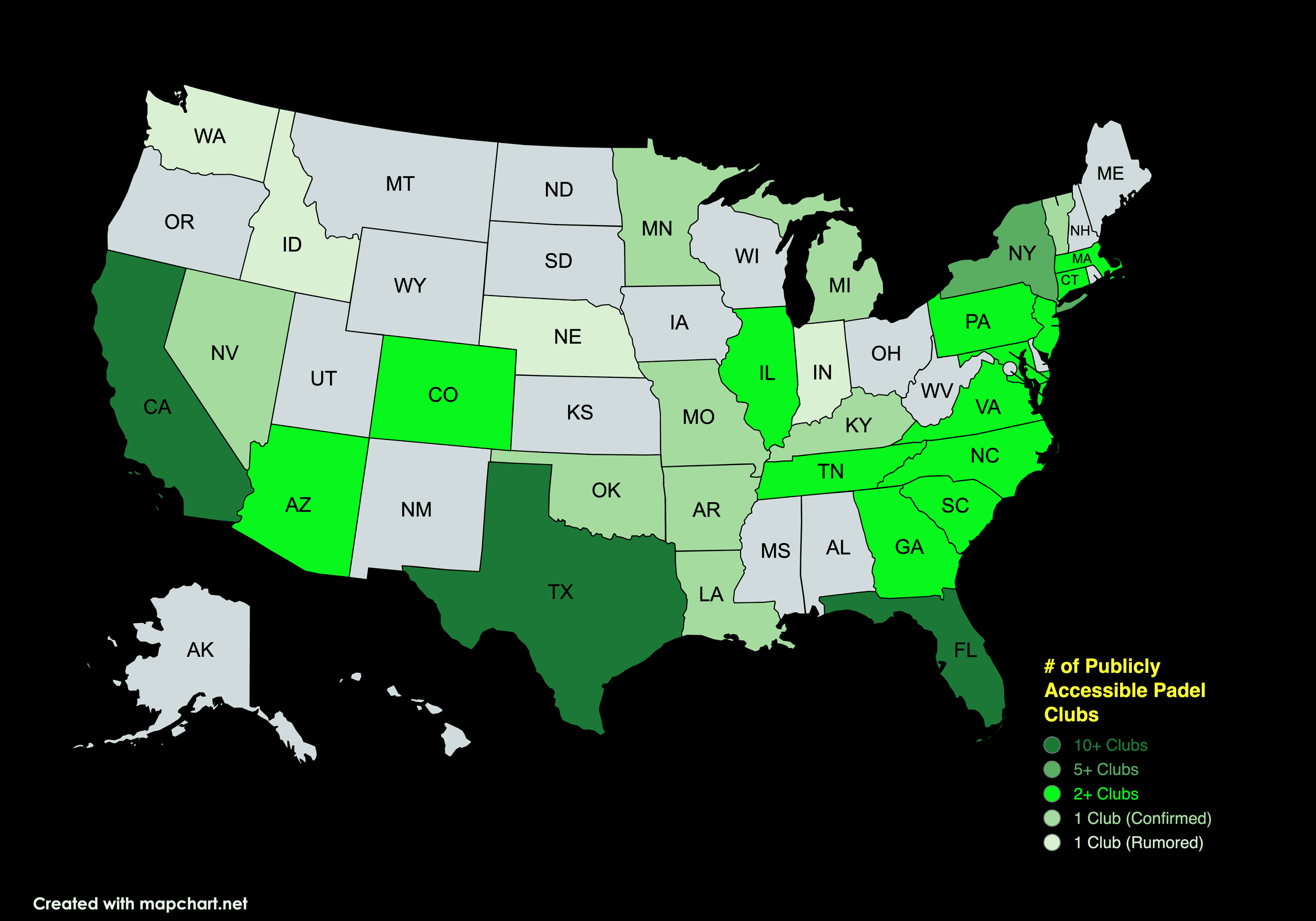 Which States Have the Most Padel Clubs? Take a Look…